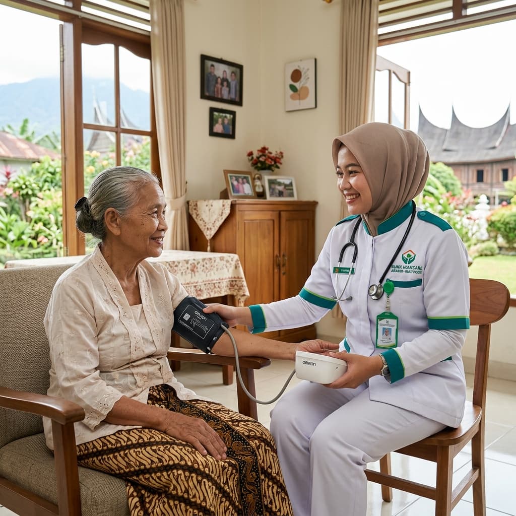 Tim medis Care One Medisline memberikan layanan home care profesional di Bukittinggi